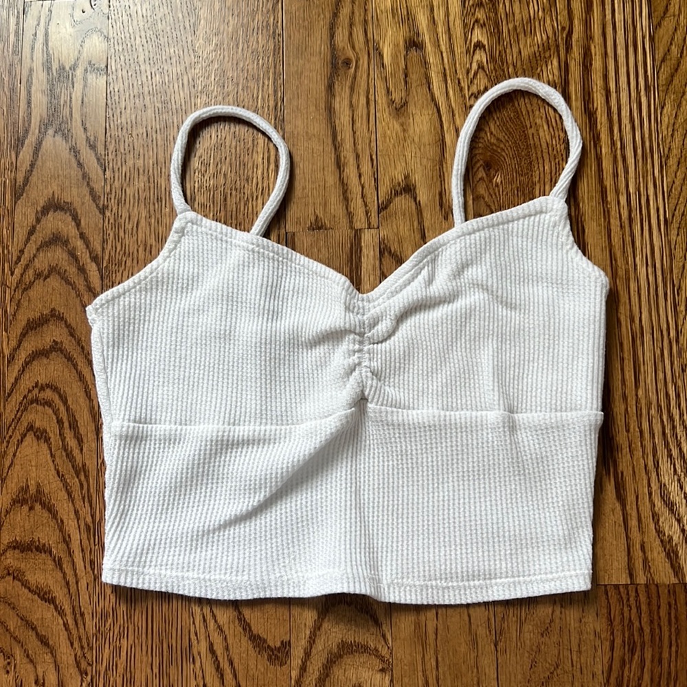 White pacsun cropped tank top